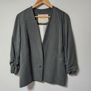 Cartonnier Anthropologie Gray Ruch Sleeve Women's Jacket Blazer 4 S